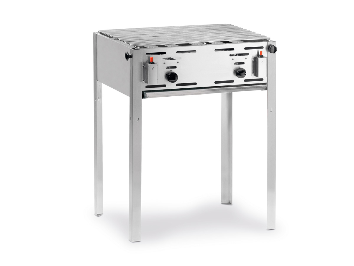 Plynový gril-Master Maxi DUO 11,6 kW rošt + pánev, nohy Hendi 154717