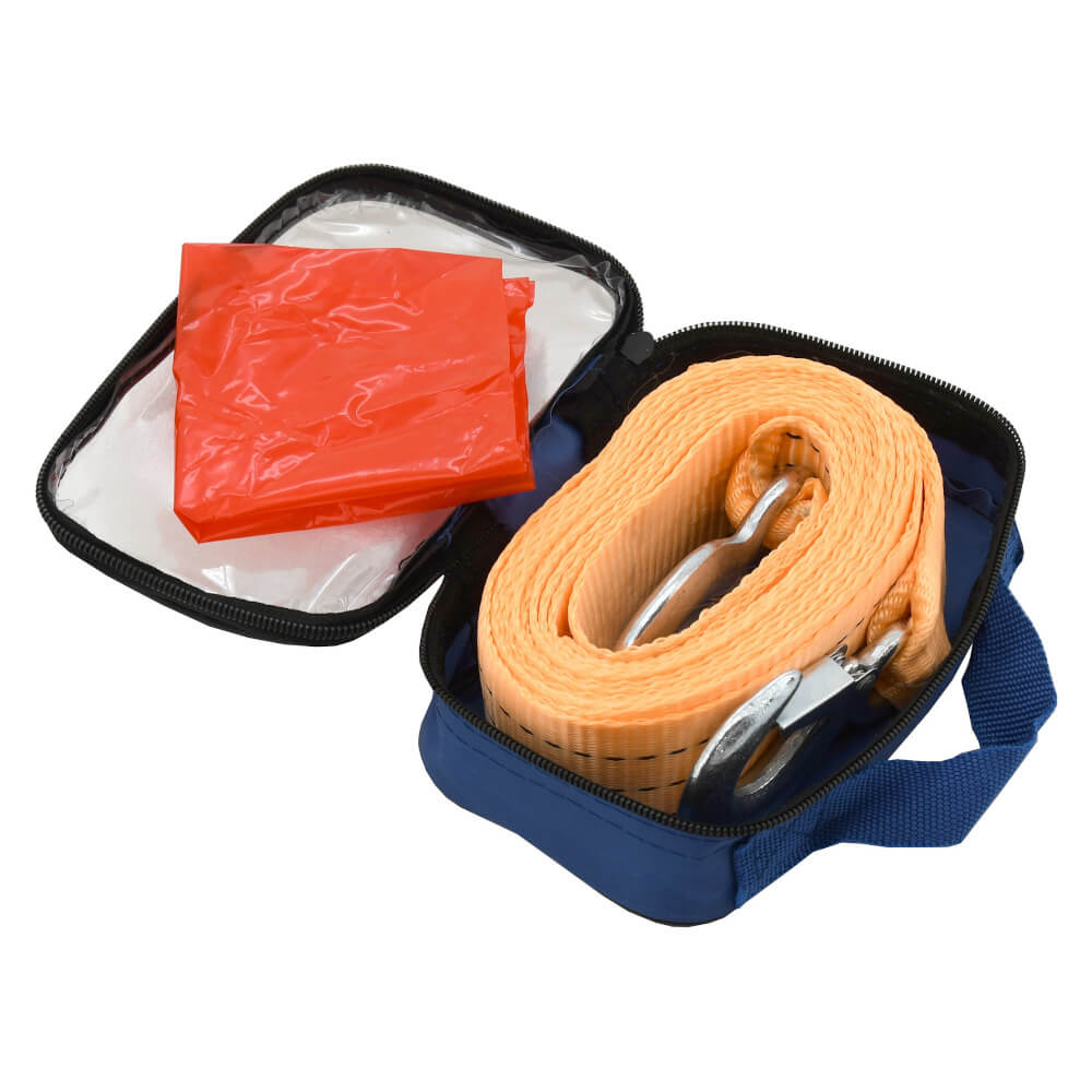 Lano tažné ploché 3000kg s karabinami Compass 01237