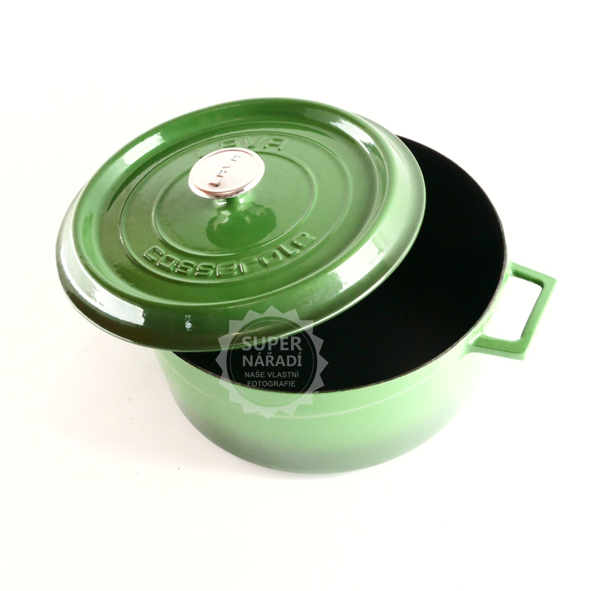 Litinový zelený hrnec 28 cm smalt, kulatý Lava Metal LVYTC28K2G