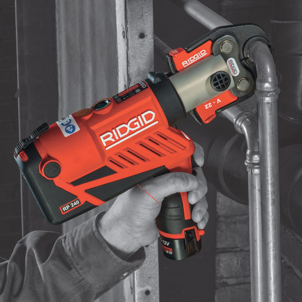 Ridgid Mini lisovací kleště RP-240 Akku 24 kN 59228 bez čelistí, set 2x aku, nabíječka, kufr