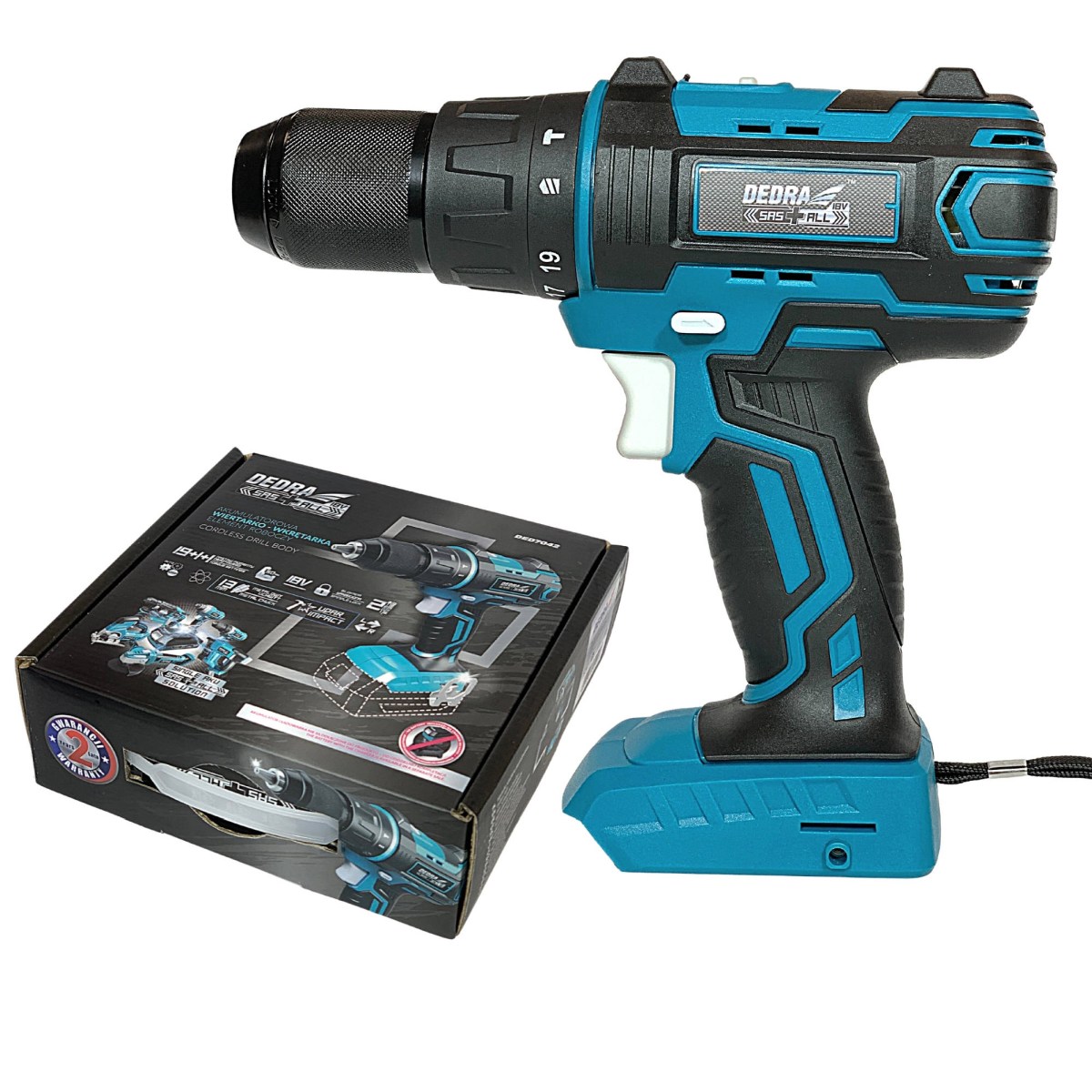 Dedra Aku vrtačka-šroubovák příklep DED7042 18V SAS+ALL, 50 Nm sklíčidlo 13 mm