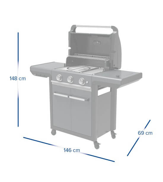 Campingaz 3 Series Premium S plynový gril + vařič, skříňka 2000037280 šedý Culinary