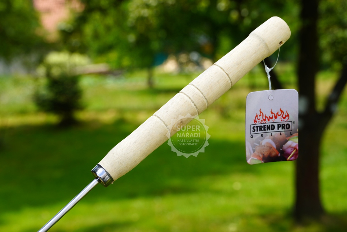 Grilovací, opékací vidlice BBQ 105 x 8 cm, 2212102 Strend Pro, široká na buřty, chrom