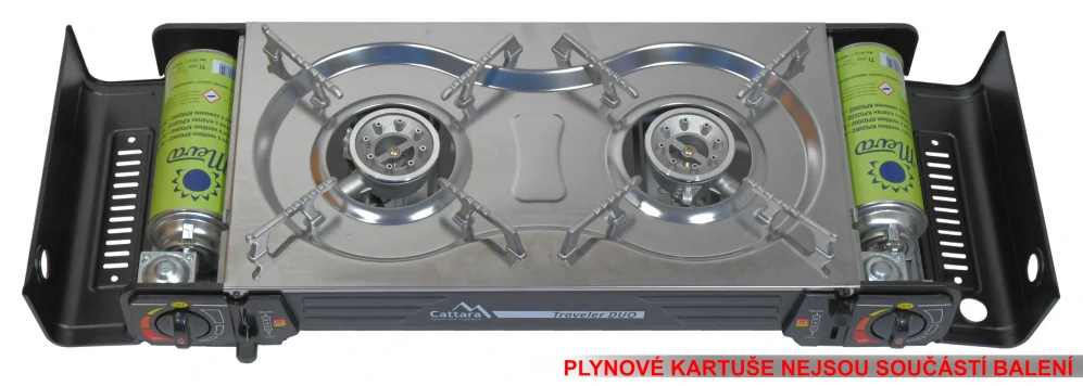 Cattara Plynový vařič Traveler DUO 13599 2x 2.5 kW na kartuše 227g