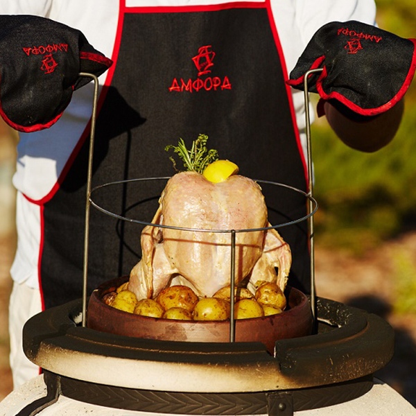 1-patrový grilovací rošt 29 cm, nerez Amfora Tandoors 000695 do keramické pece