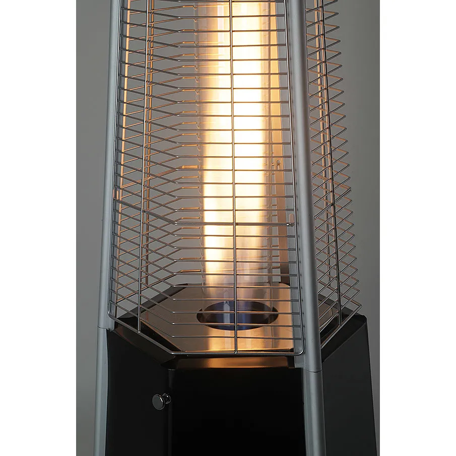 Meva Hexagon 12,5 kW 195 cm terasové plynové topidlo TZ21001 černé s plamenem