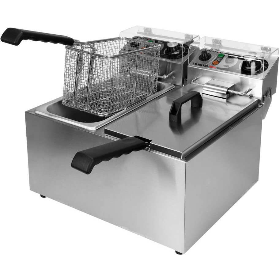 Yato Fritéza 5+5 l, 2x2 kW, 230V dvoukomorová YG-04621, nerezová