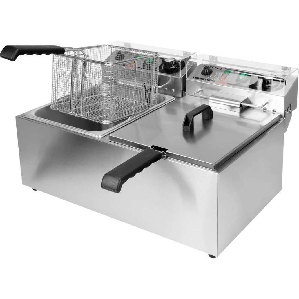 Yato Fritéza 8+8 l, 2x3,3 kW, 230V dvoukomorová, nerezová YG-04623