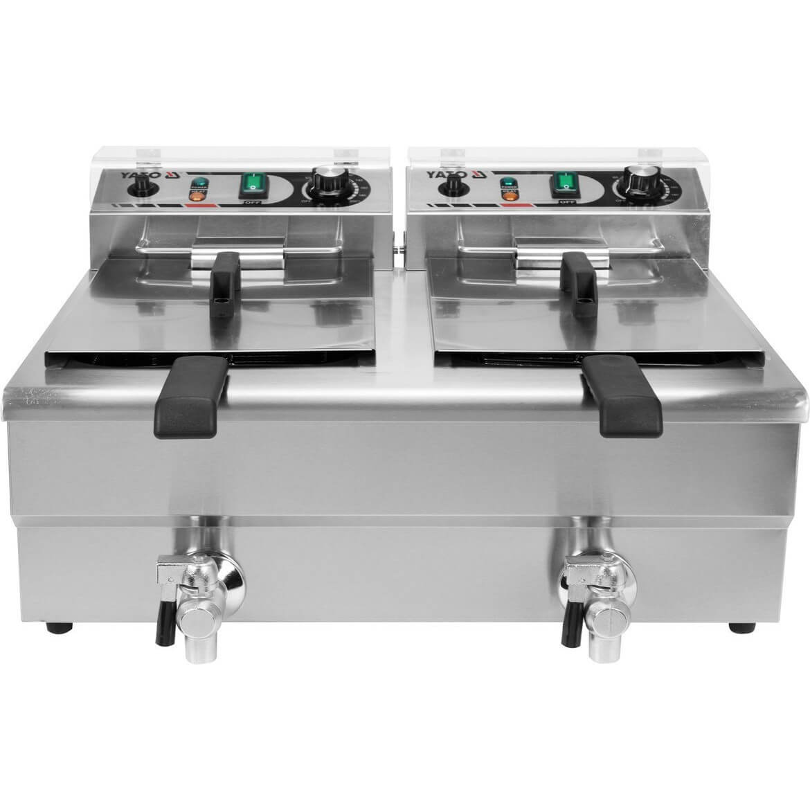 Yato Fritéza 12+12 l s ventilem, 2x5 kW 400V, dvoukomorová YG-04634, nerezová