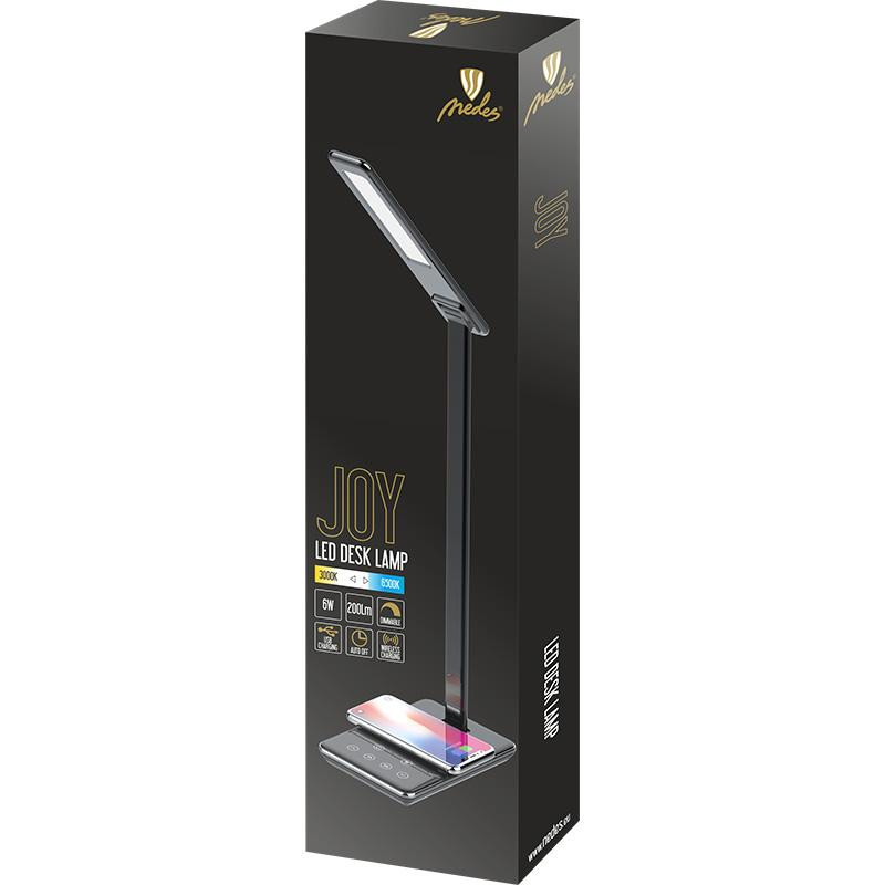 LED stolní lampička JOY DL2301/B, bezdrátové nabíjení Nedes 55555407