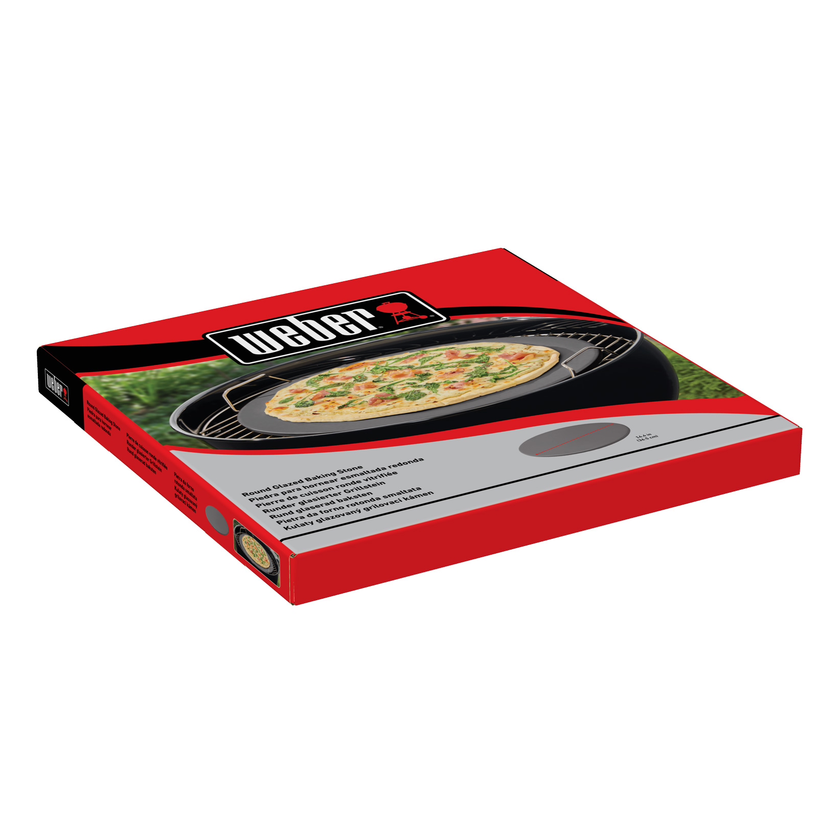 Weber Glazovaný pizza kámen Ø 36 cm, 12 mm, 18412 kruhový šedý, na chleba