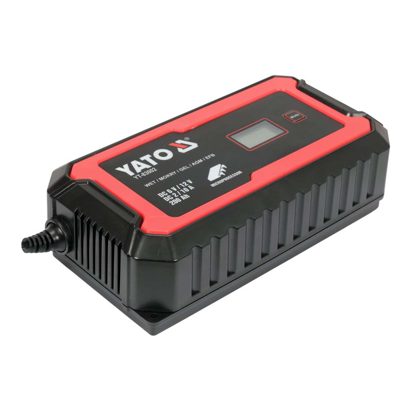 YATO Nabíječka s LCD displejem 6V / 2A, 12V / 10A, YT-83002 na autobaterie