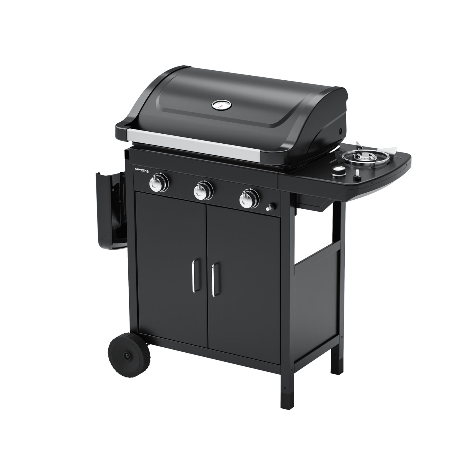 Campingaz Compact 3 EXS 9,6 kW 2181063 plynový gril 3 hořáky + vařič, s dvířky černý