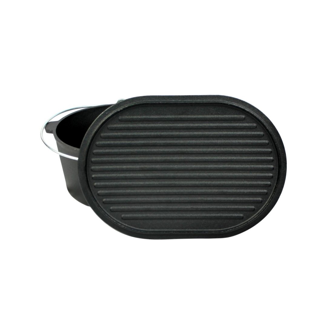 Litinový oválný hrnec 9 l, Dutch Oven Valhal Outdoor VH9L
