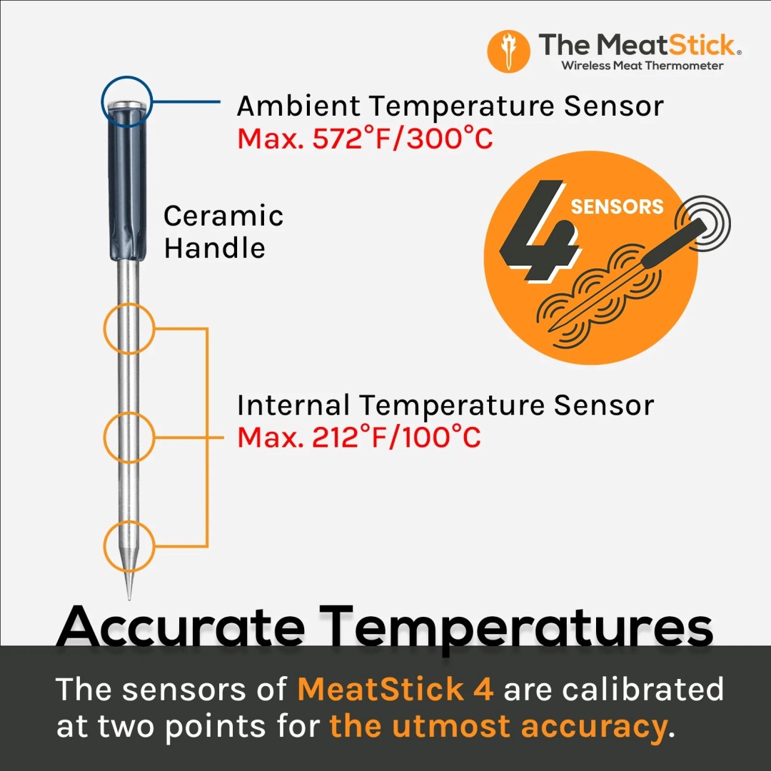Bezdrátový teploměr 4X, Bluetooth 200 m MeatStick PM871EX