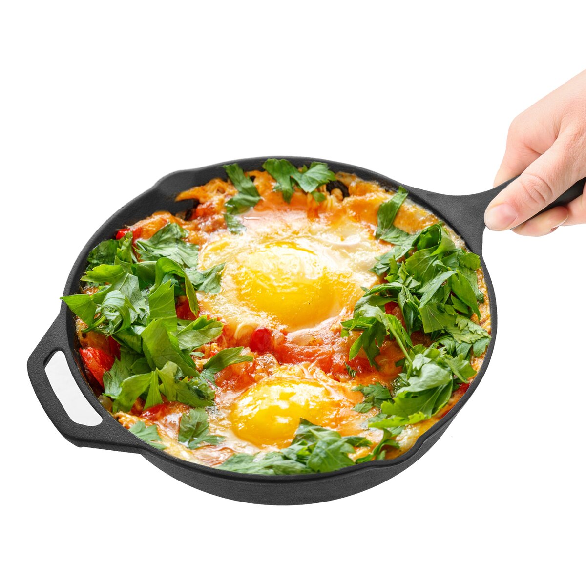 Orion Pánev Litina 25 cm 112975 s madlem, hladké dno