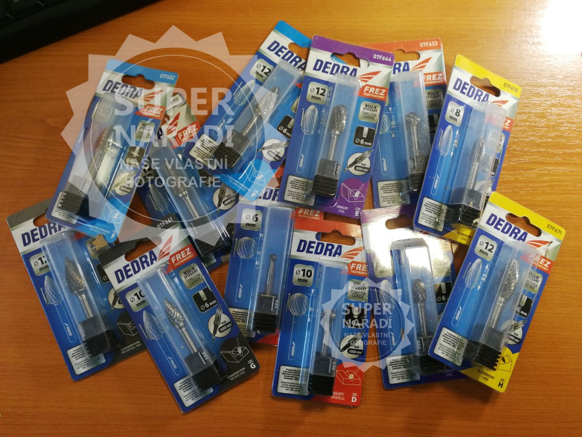 Dedra Ogivální stopková fréza zaoblená F 12x25mm, stopka 6mm, 07F653 na kov, oblá