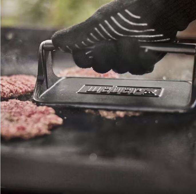 Weber Lis na planchu 6785 na burgery, panini Burger Press litinový