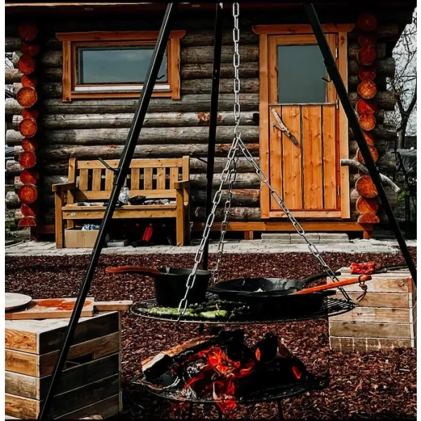 Trojnožka - stativ na kotlík VH.TRIPODXL 110-180 cm Valhal Outdoor zinkovaná s kladkou a taškou