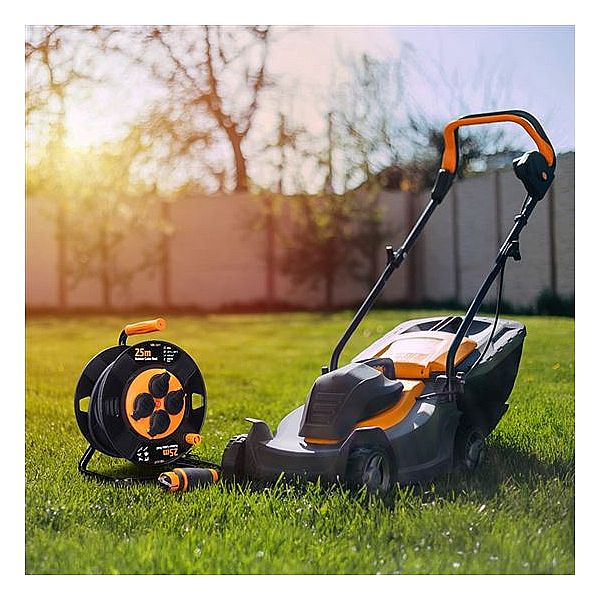 Solight Buben prodlužovací venkovní IP44 3x 1,5mm2 4Z, 25m kabel SPB33 TSM Orange