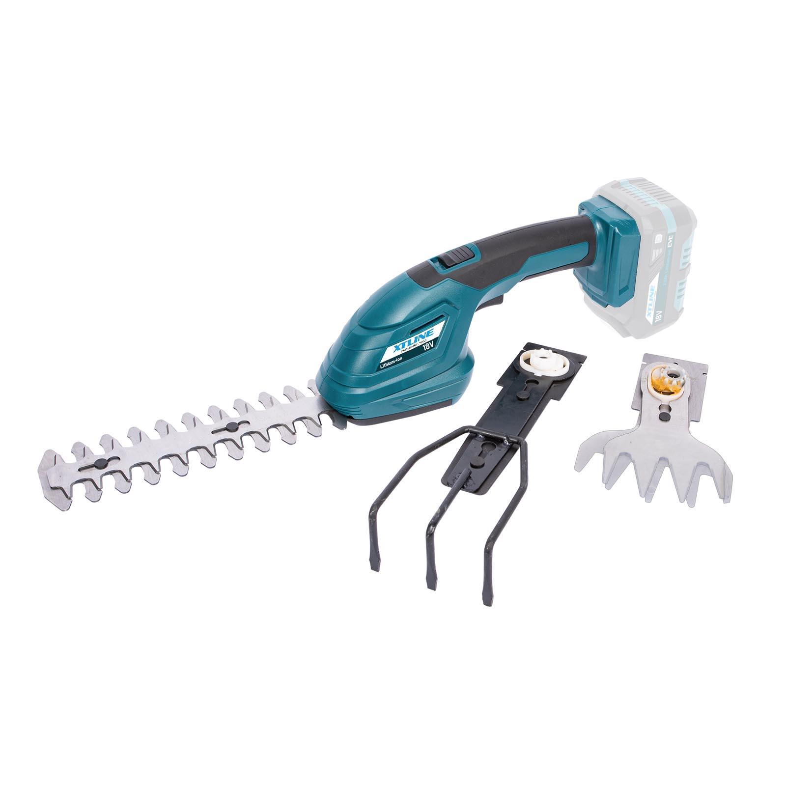 XTLINE Aku zahradní set - sekačka, strunová sekačka, nůžky, pila XT102990