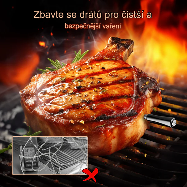 Bezdrátový Bluetooth 5.1 teploměr, BBQ Inkbird INT-11X-B do 90m, nabíjecí sonda