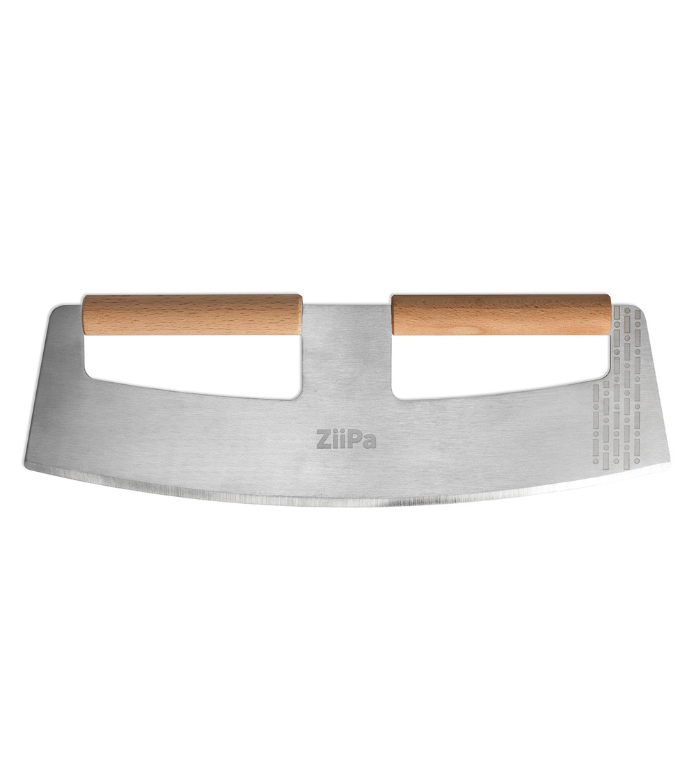 Ziipa Pizza kolébkový kráječ 32 cm Pozzello, 22-009 nerez+dřevo