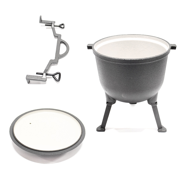 Garden Party litinový kotlík 10 l, 30 cm lovecký smaltovaný na nožkách, myslivecký PCBE10