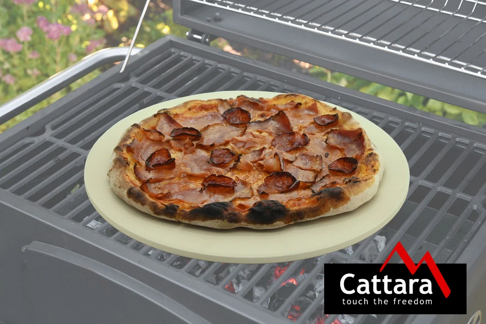 Cattara plát, kámen kulatý PIZZA 38cm, 10mm 14087, do trouby, grilu Kordierit