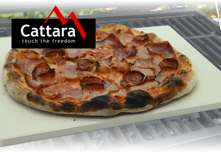 Cattara plát, kámen PIZZA 38 x 30 cm, 10mm 14088 obdélníkový do trouby, grilu Kordierit
