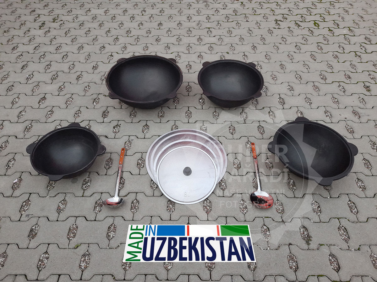 Litinový uzbecký kotel 100l, 81/87 cm kazan Davr LE1000, 10 mm samostatný bez poklice