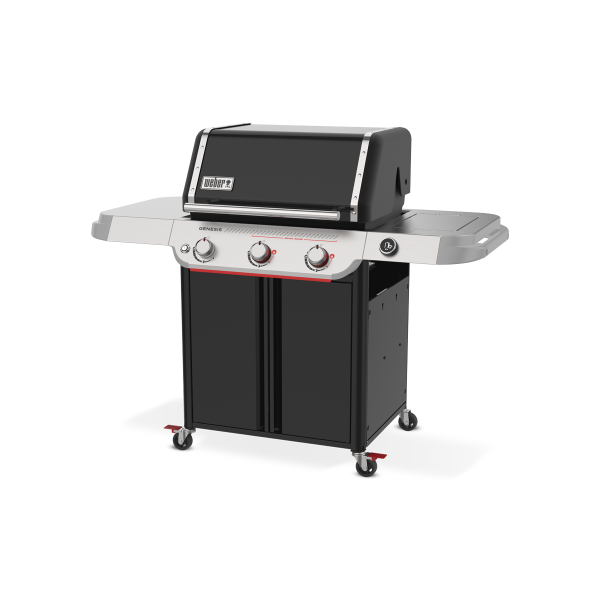Weber Plynový gril Genesis E-325W, 1501394, 3 hořáky 14,3kW, Sear Zone, Smart teploměr, černý
