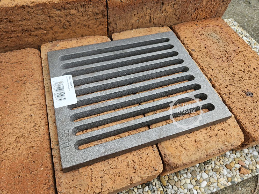 Strend Pro Litinový rošt 255x210x12mm 10x8" 221599, do topeniště kamen, krbů