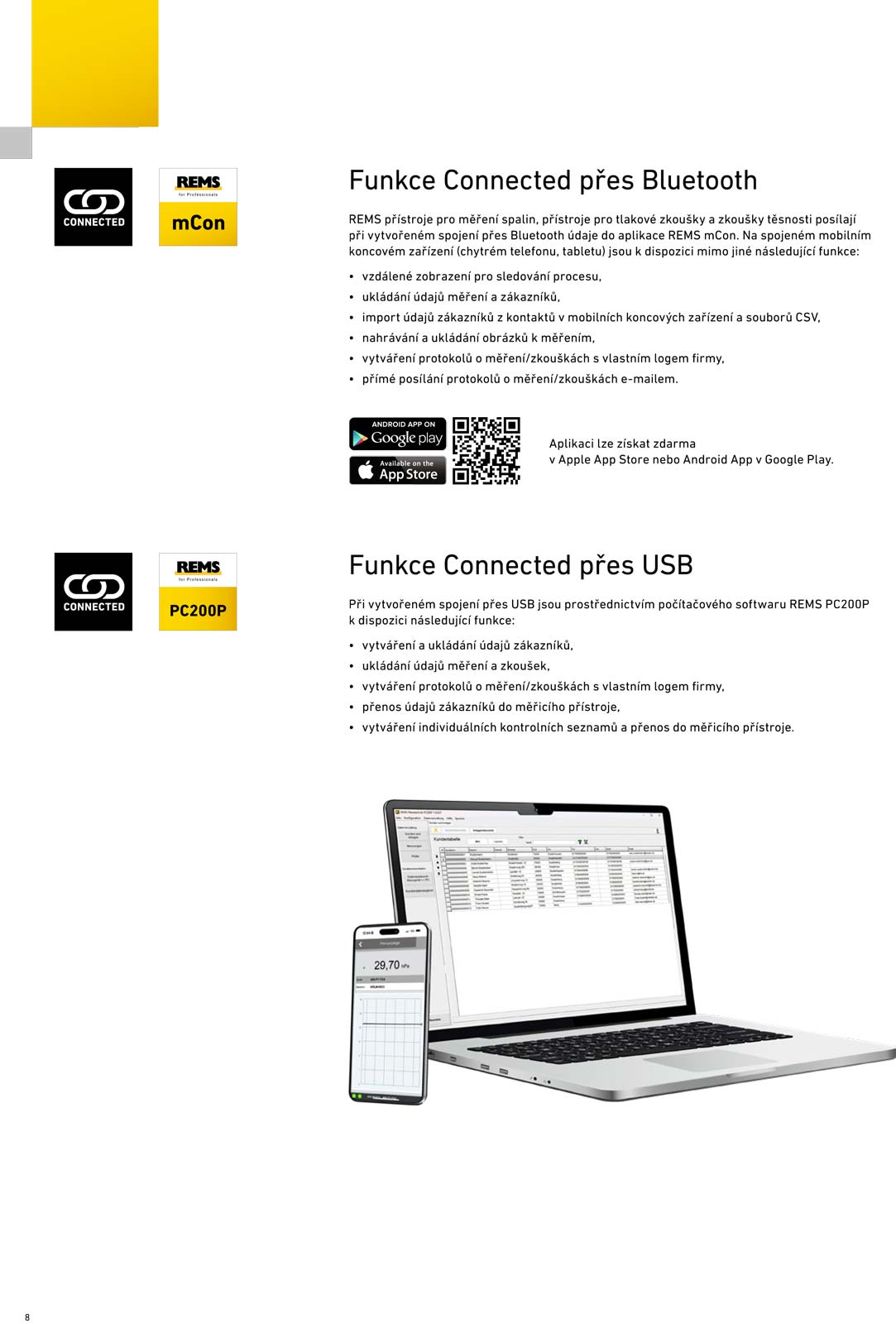 Rems FG7500 C Set přístroj pro měření spalin a tahu 610060, Bluetooth, USB na O2, CO v kufru L-Boxx, analyzátor, spalinová sonda