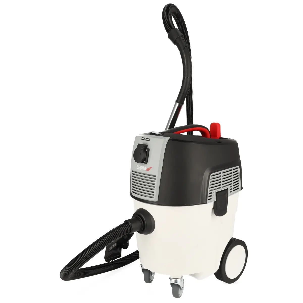 Dedra Dílenský vysavač 1600W, 30l DED6607, zásuvka 230V, oklep, na omítku