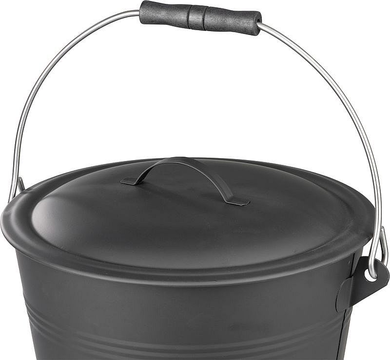 Strend Pro kovová nádoba na popel, 8l 254866, kbelík s víkem
