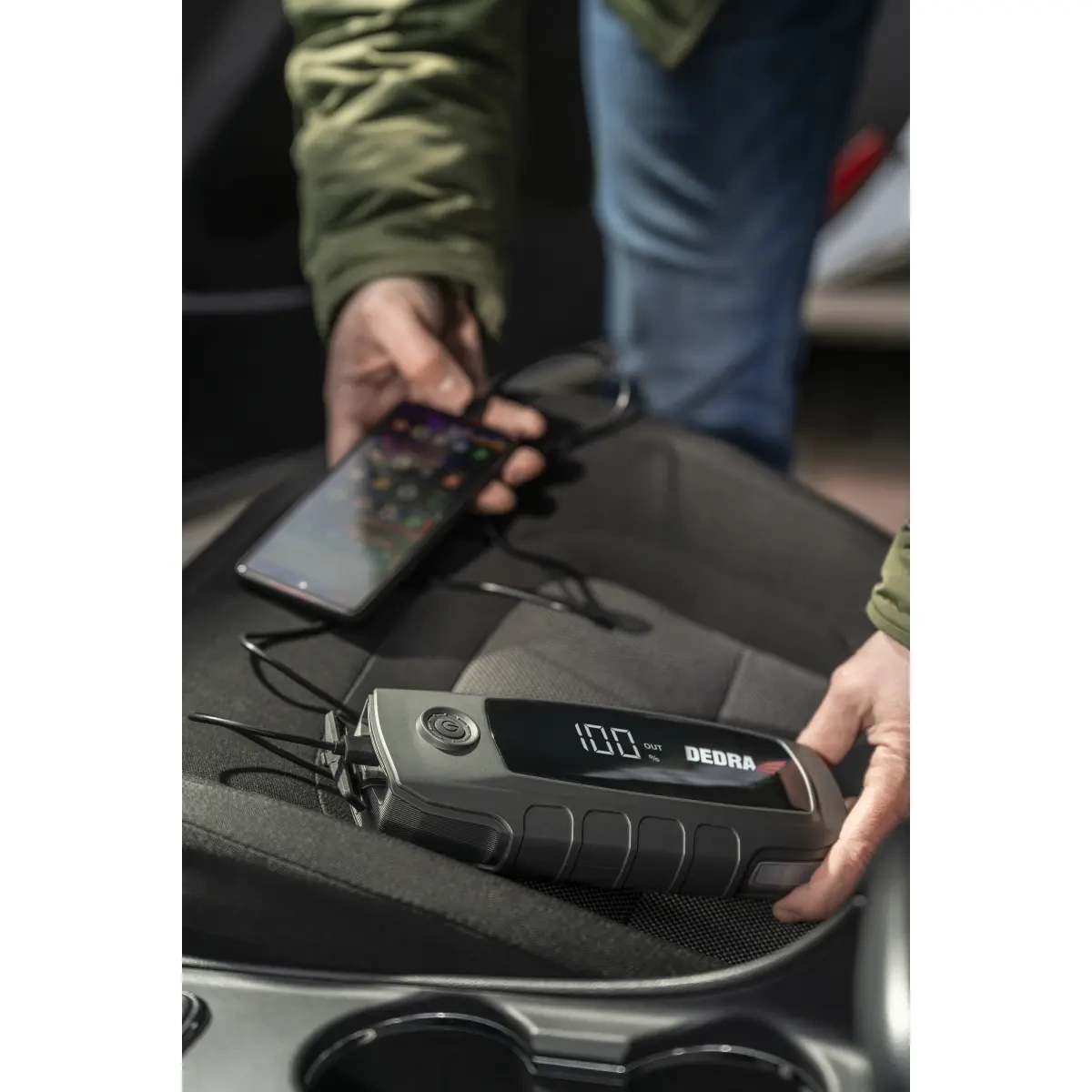 Dedra powerbanka 16000mAh LCD displej DEPP1600, pomocný start, svítilna