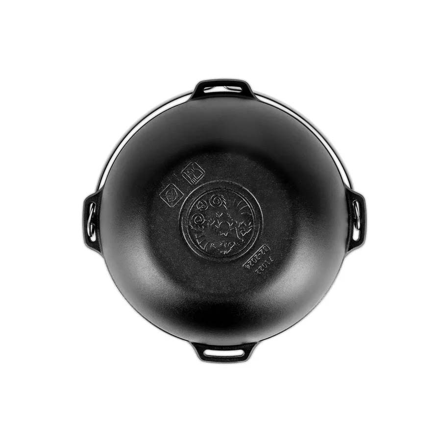 Petromax litinový kotlík, kazan 8 l, 39 cm s poklicí 700921, madlo, rovné dno