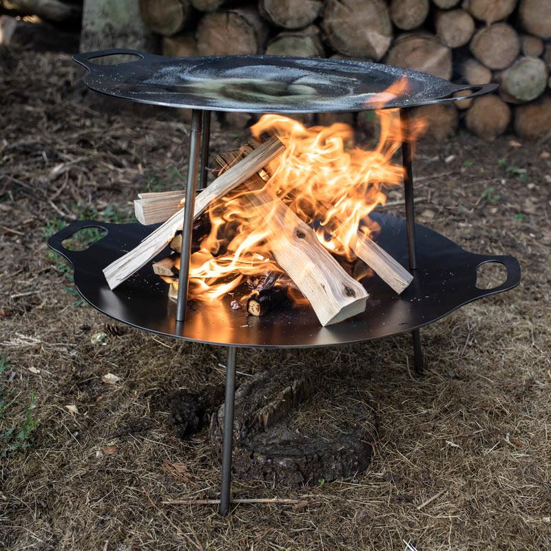 Petromax kovový plát fs48, 48 cm 701720 prohnutý ocelový na grilování, 3 nožky, madla