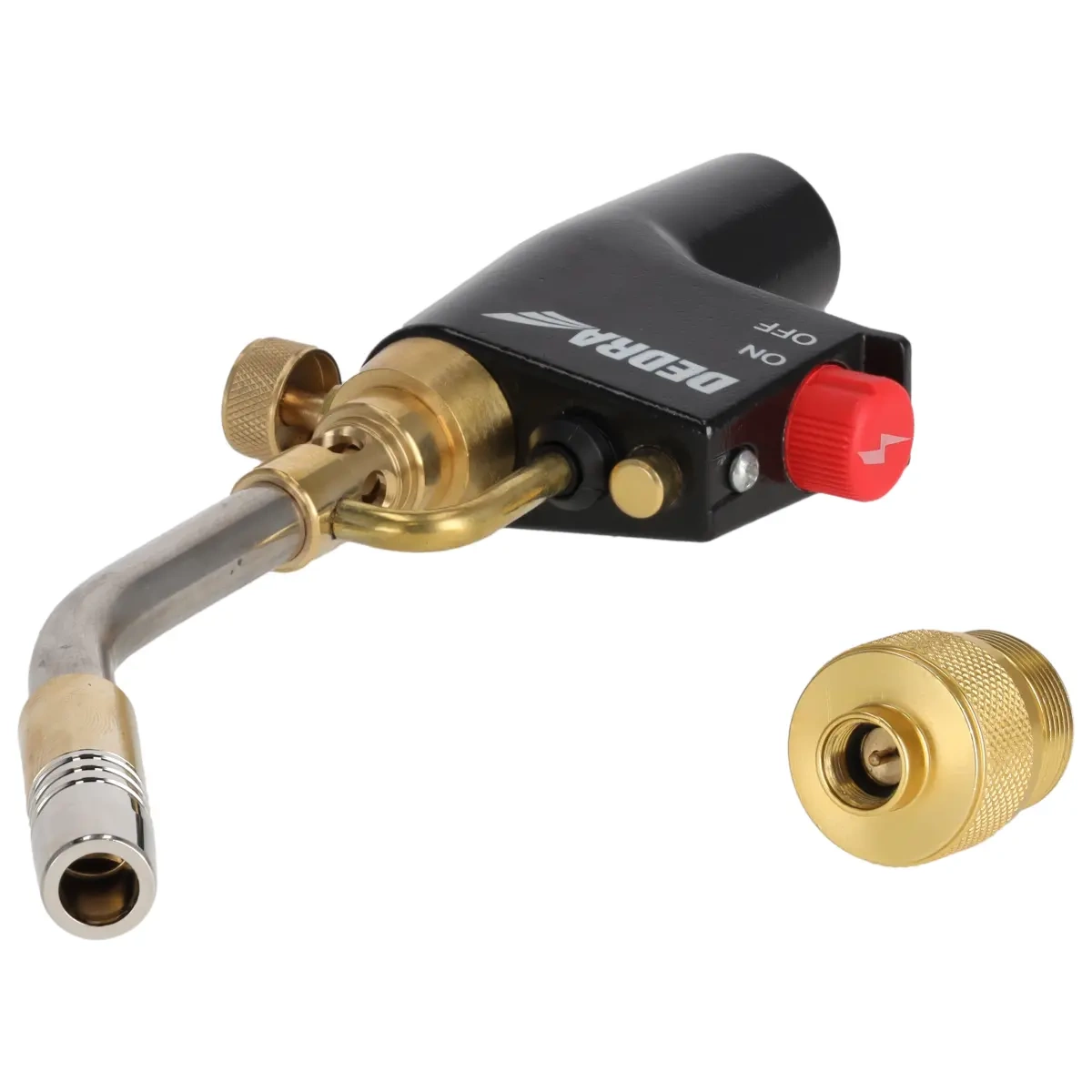 Dedra plynový hořák 3,8kW Turbo 31A035 piezo, na kartuše 7/16"+1" MAPP