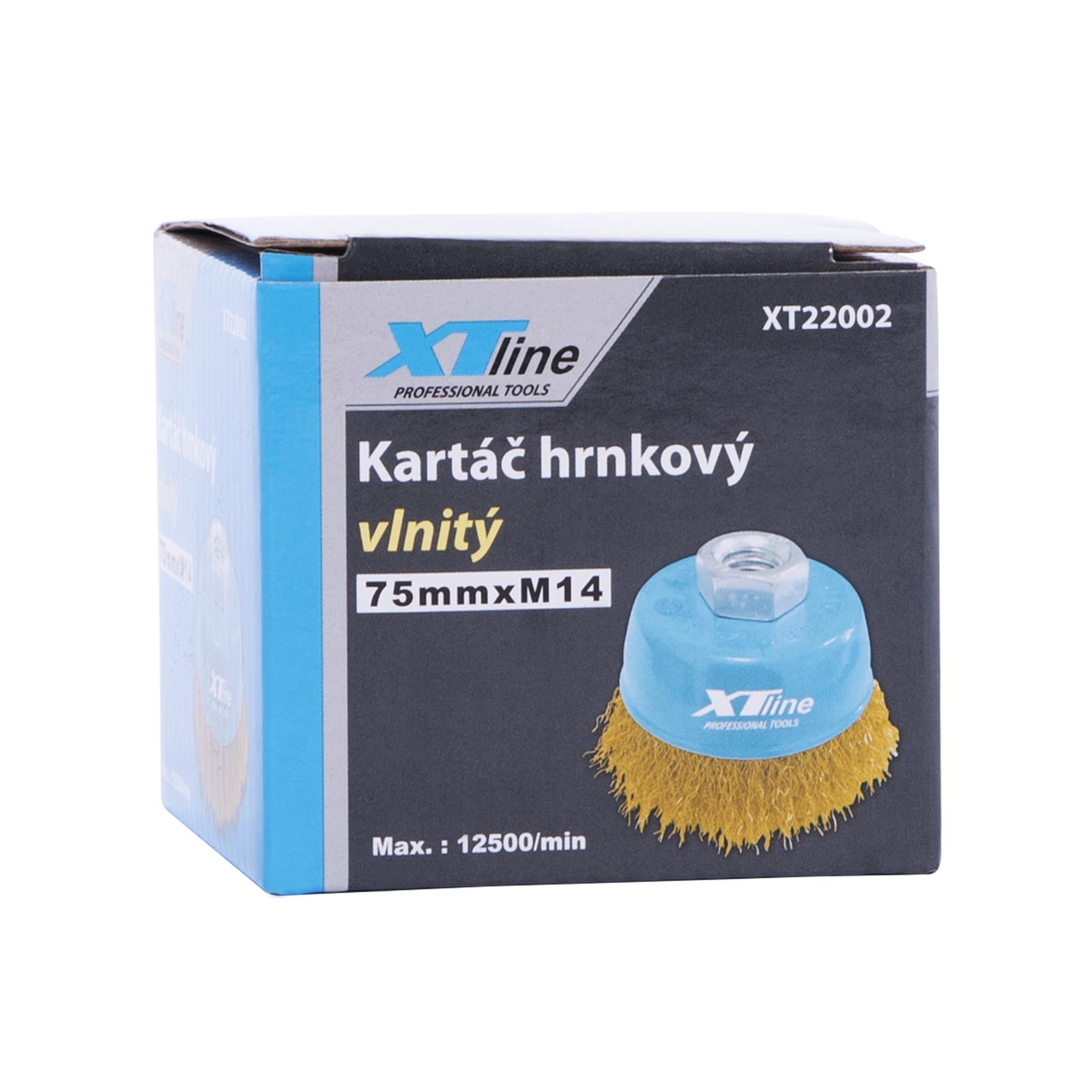 XTLINE kartáč hrnkový vlnitý 75 mm, M14 XT22002
