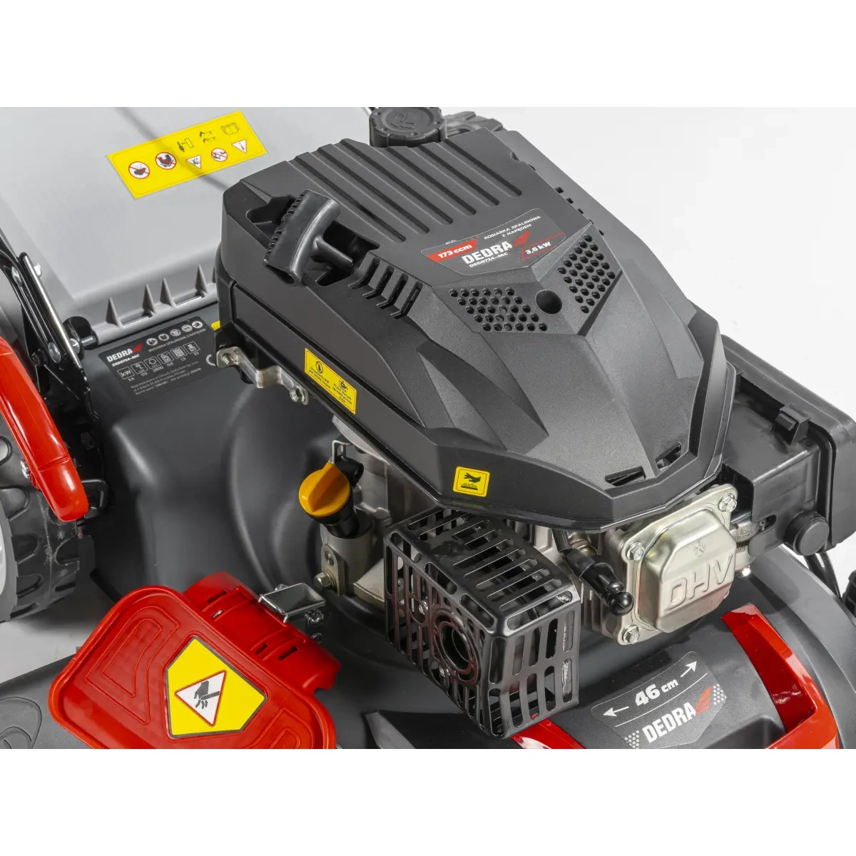 Dedra benzinová sekačka 3,6kW 173cc, záběr 46cm, pojezd DED8724-46C, koš 60l, funkce mytí