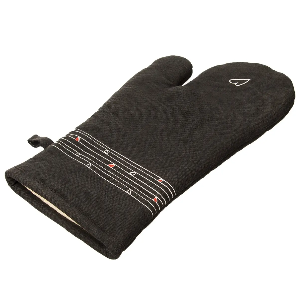 Orion Kuchyňská chňapka s magnetem, 153924 černá + motiv srdíčka