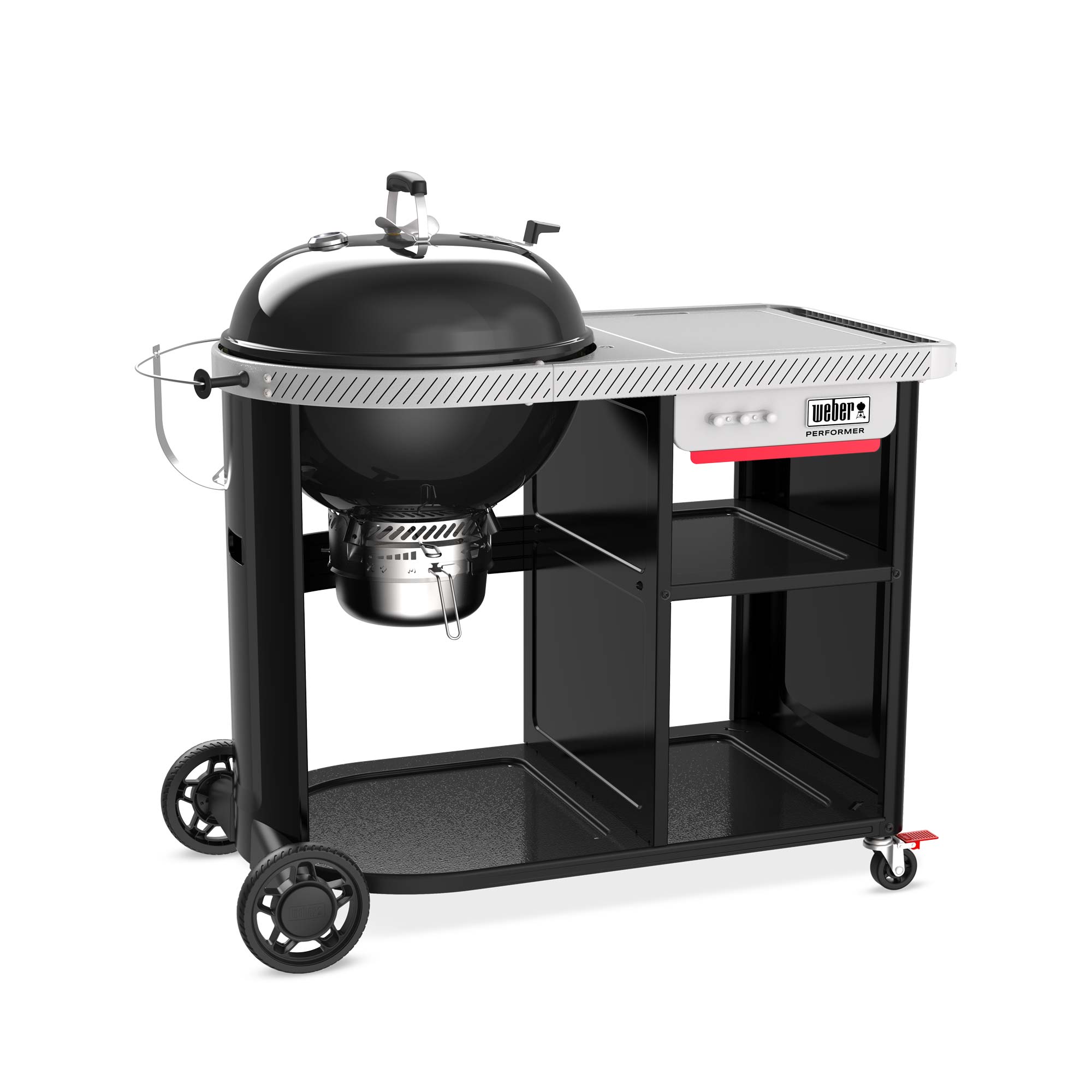 Weber Performer Premium 57 cm 1501966, kotlový gril na dřevěné uhlí, GBS, velký stolek Weber Works