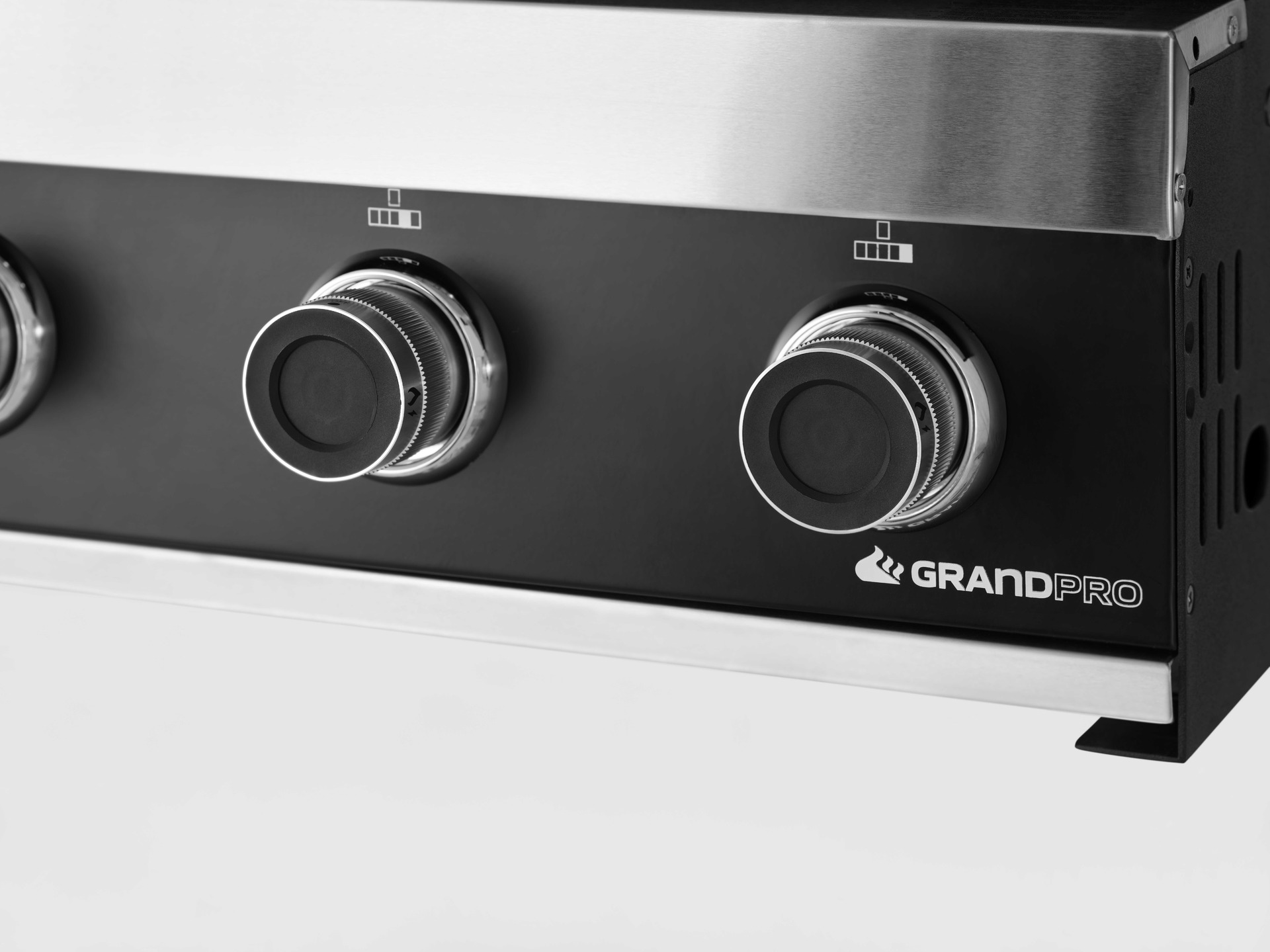 Vestavný plynový gril Grandpro Premium G4, K04000386A černý, 4 hořáky, litinový rošt