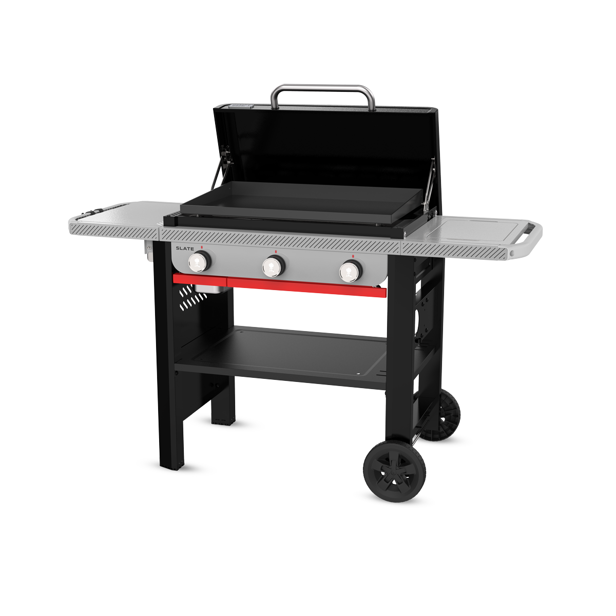 Weber Slate GPD 71 cm Premium plancha gril, 1501794 litinová plotna, 3 hořák, stolky Weber Works