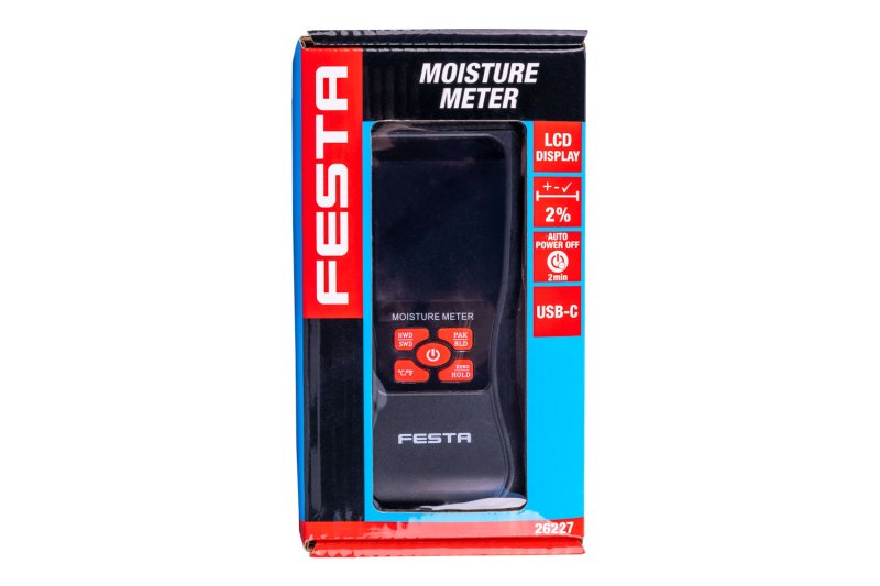 Měřič vlhkosti Festa elektromagnetický (indukční) NDT, 26227 USB-C, LCD display