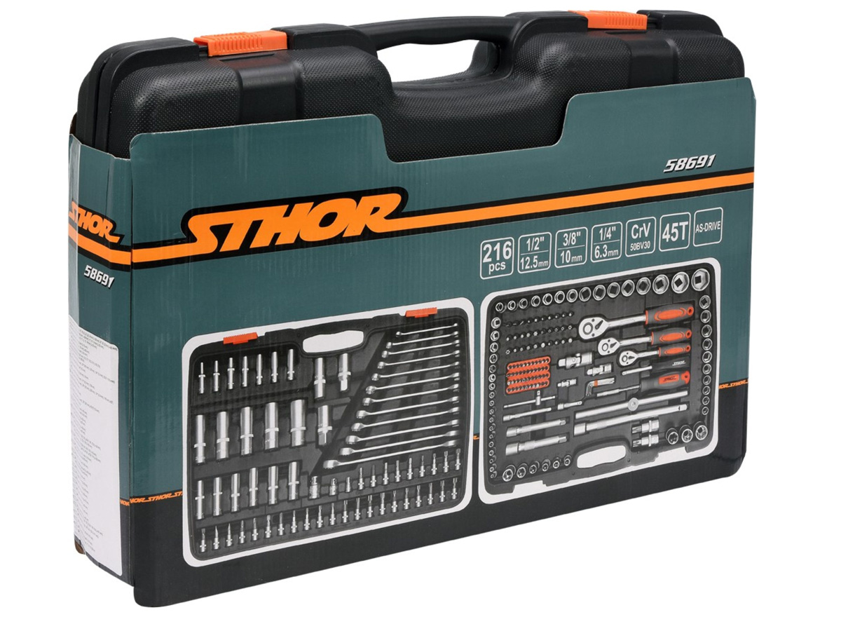 Gola sada STHOR 1/2" - 3/8" - 1/4" 216 ks, Compass TO-58691