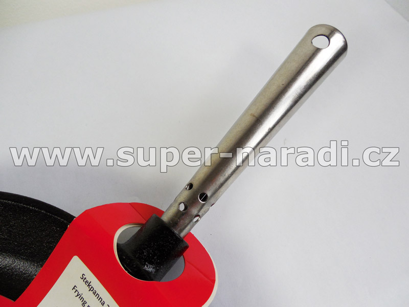 Litinová pánev 28 cm, mělká, na pečení, nerez madlo SKEPPSHULT 0280