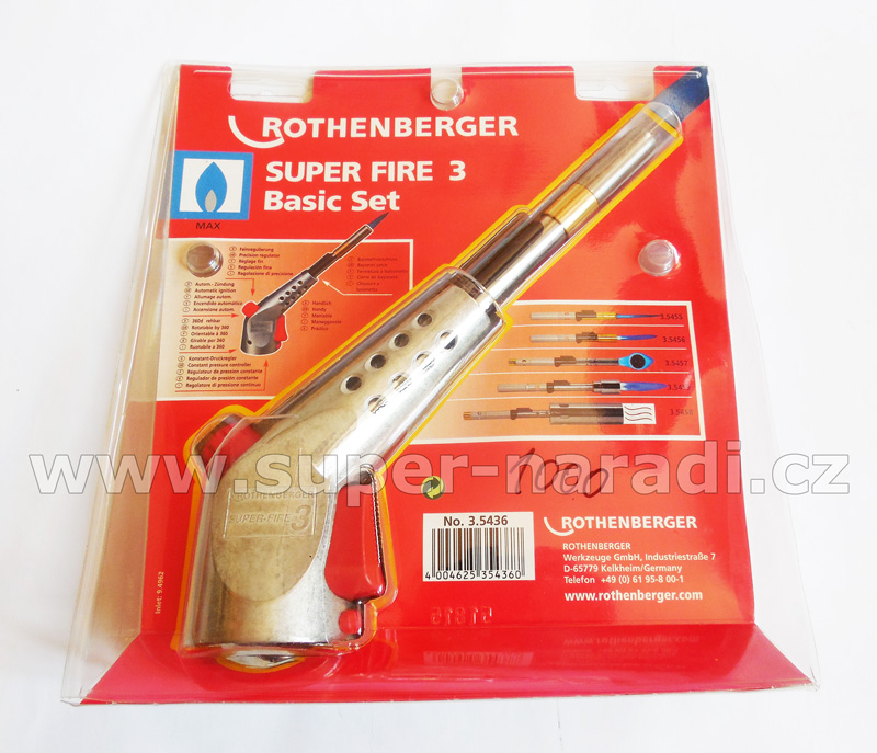 Turbo hořák 14 mm, Super Fire 3 Basic SET, 7/16", Rothenberger 35436